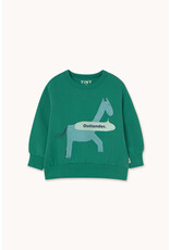 Tinycottons Horse Graphic Sweatshirt Dark Emerald