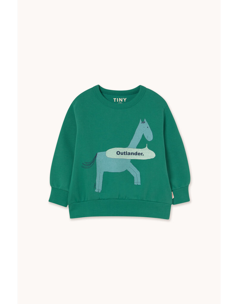 Tinycottons Horse Graphic Sweatshirt Dark Emerald