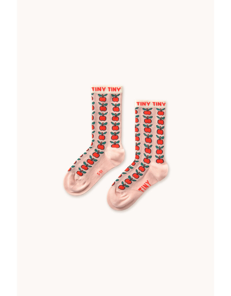 Tinycottons Apples Medium Socks Wild Rose