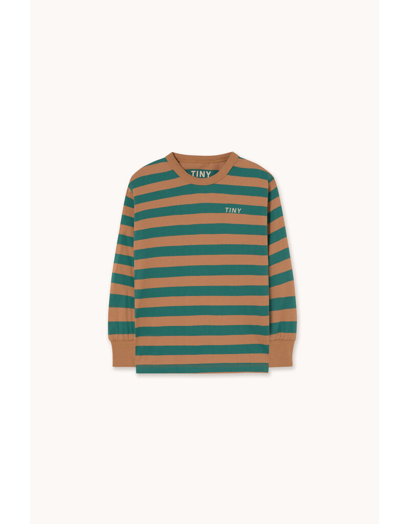 Tinycottons Stripes Sleeve Knit Tee Dark Green