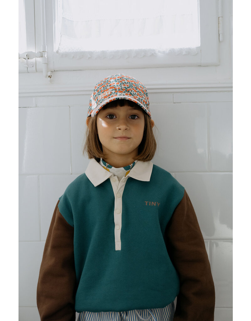 Tinycottons Color Block Polo Sleeve Tee Dark Green