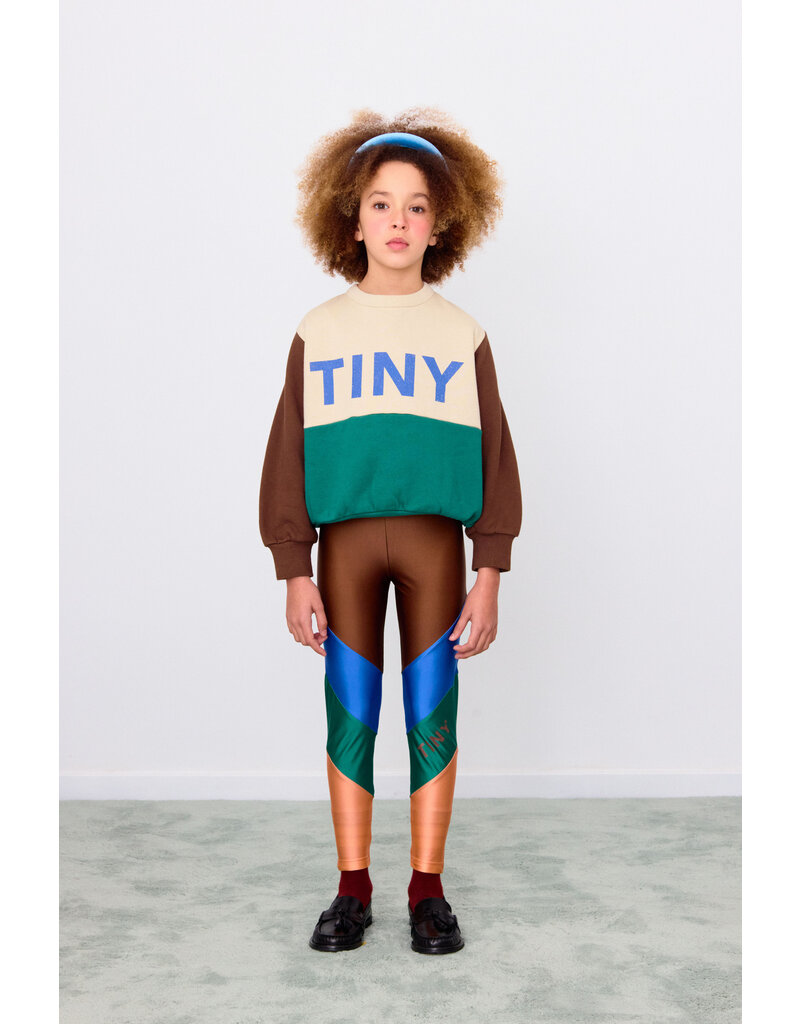 Tinycottons Color Block Leggings Dark Brown