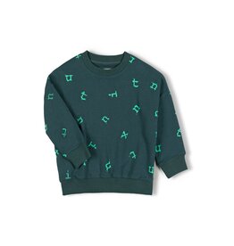 Nixnut Stamp Sweater Moss