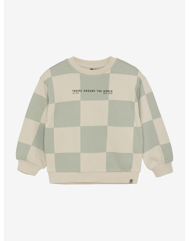 Daily Seven Oversized Sweater Check Print