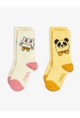 Mini Rodini Cat & panda 2-pack socks