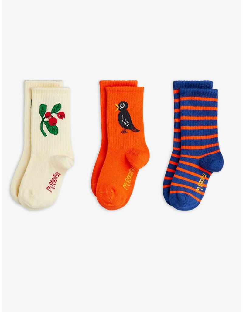 Mini Rodini Lingonberries 3-pack socks