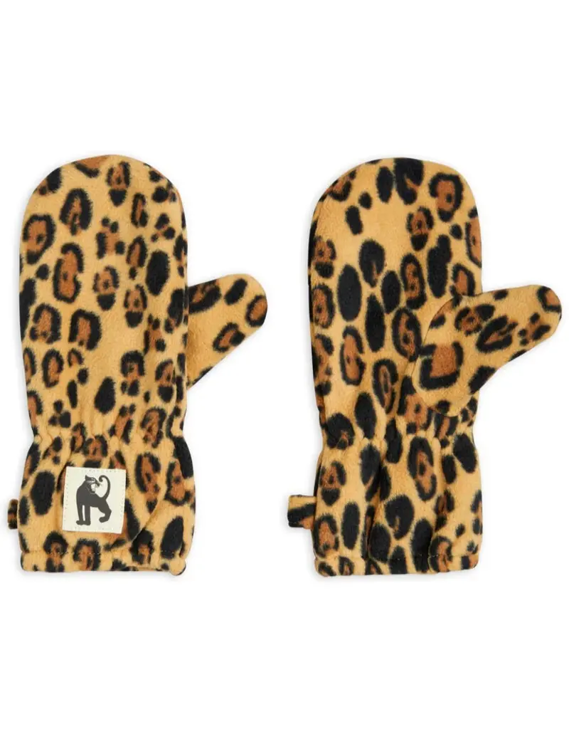 Mini Rodini Leopard fleece mittens