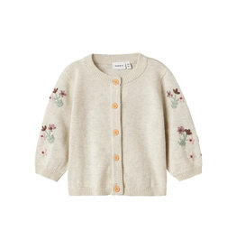 name it Nussy Knit Cardigan Peyote Melange