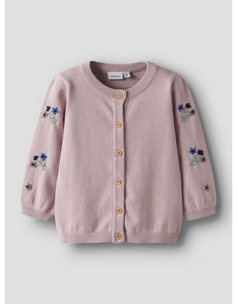 name it Nussy Knit Cardigan Burnished Lilac