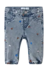 name it Rose Shaped Emb. Jeans Heart