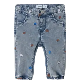 name it Rose Shaped Emb. Jeans Heart