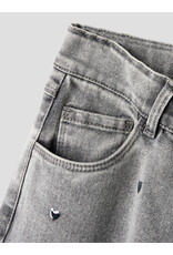 name it Rose Wide Jeans Light Grey Denim Heart Studs