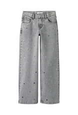 name it Rose Wide Jeans Light Grey Denim Heart Studs