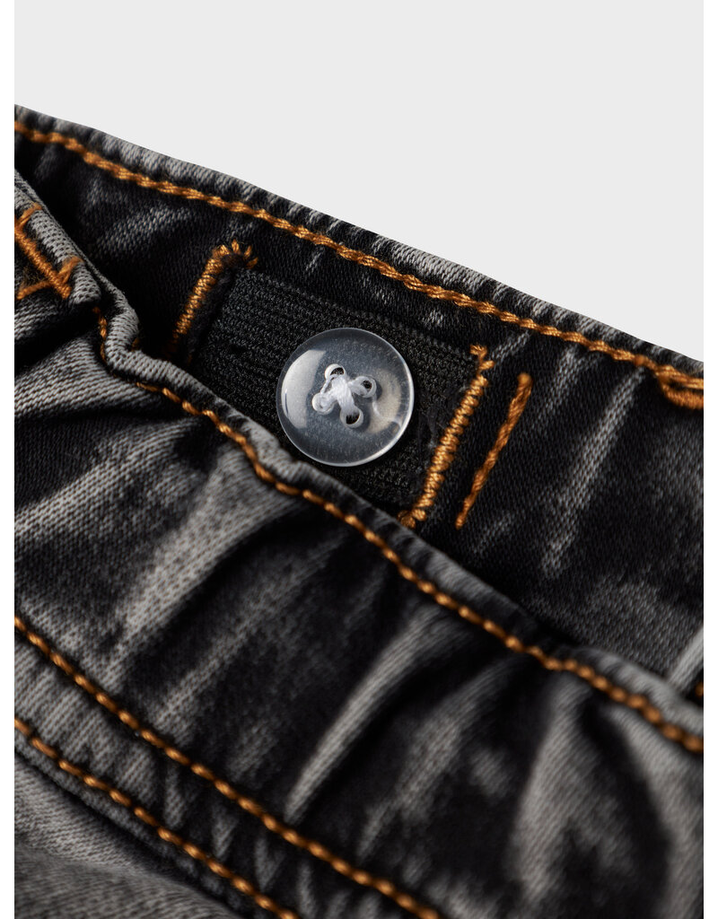 name it Silas Slim Cargo Dark Grey Denim