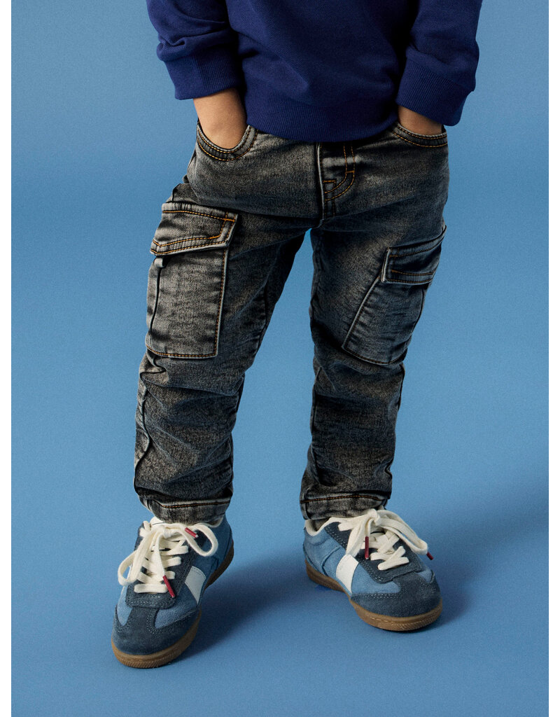 name it Silas Slim Cargo Dark Grey Denim