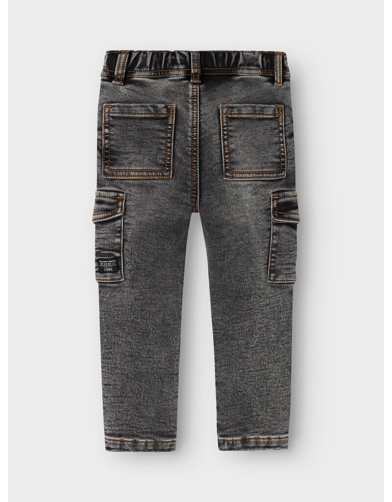name it Silas Slim Cargo Dark Grey Denim