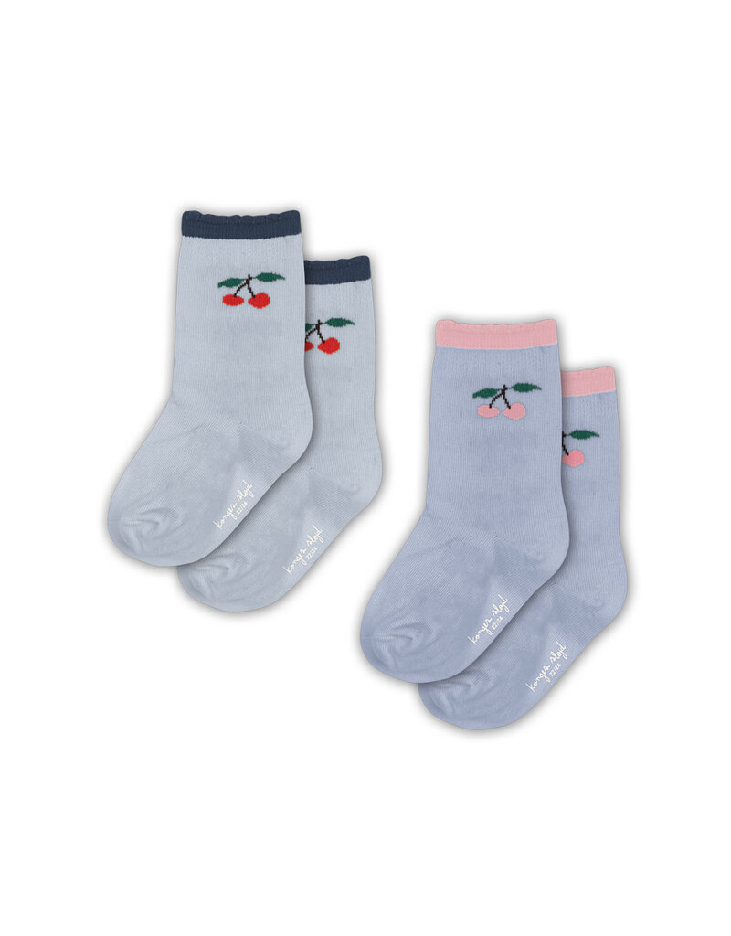 Konges Sløjd 2 Pack Frill Socks Blue Fog / Purple Impression
