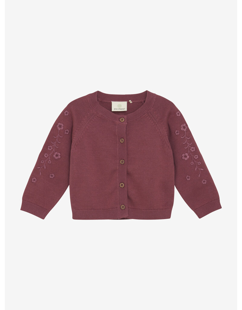En Fant Cardigan Knit Baby Roan Rouge
