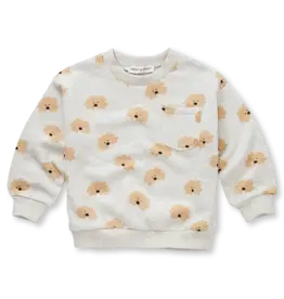 Sproet & Sprout Sweatshirt moustache dog print
