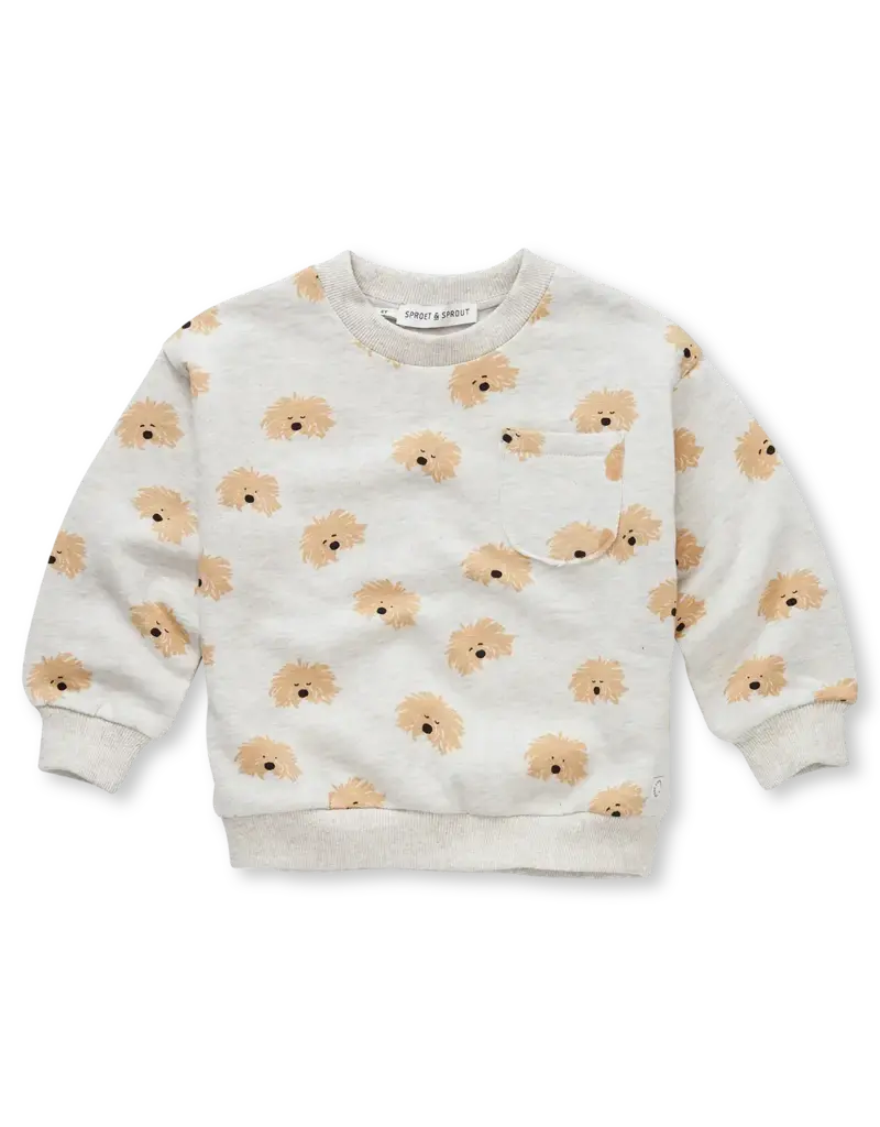 Sproet & Sprout Sweatshirt moustache dog print