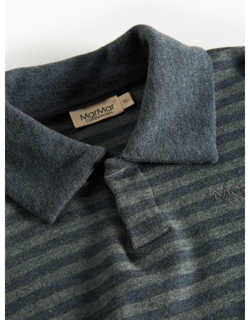 MarMar Copenhagen Thanos Polo Forest Stripe Melange