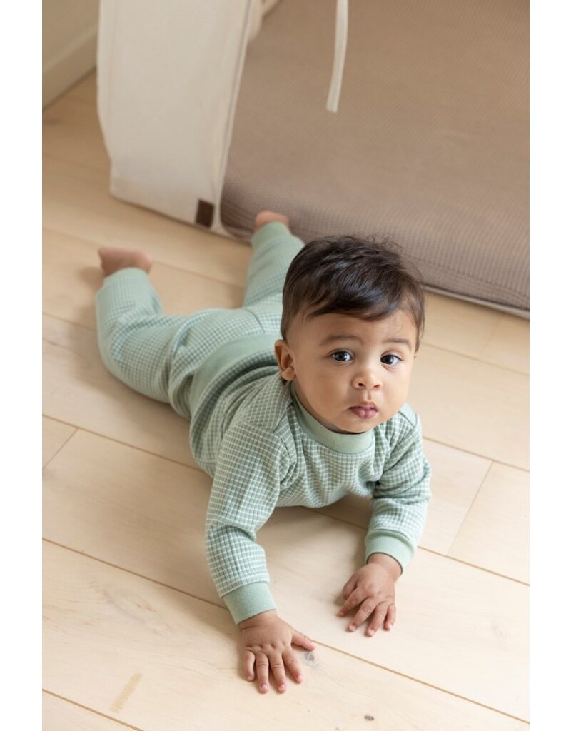 Feetje Wafelpyjama Groen Melange