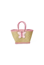 Rice Raffia Kids Bag with Butterfly Closing