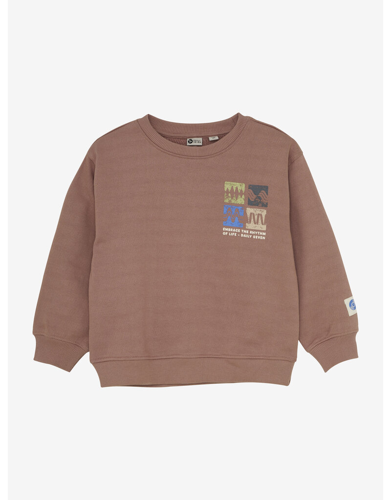 Daily Seven Oversized Sweater Artwork Burlwood
