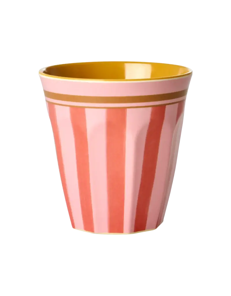 Rice Melamine Cup with Organic Stripes Print