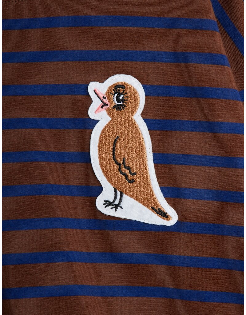 Mini Rodini Stripe bird patch ls tee