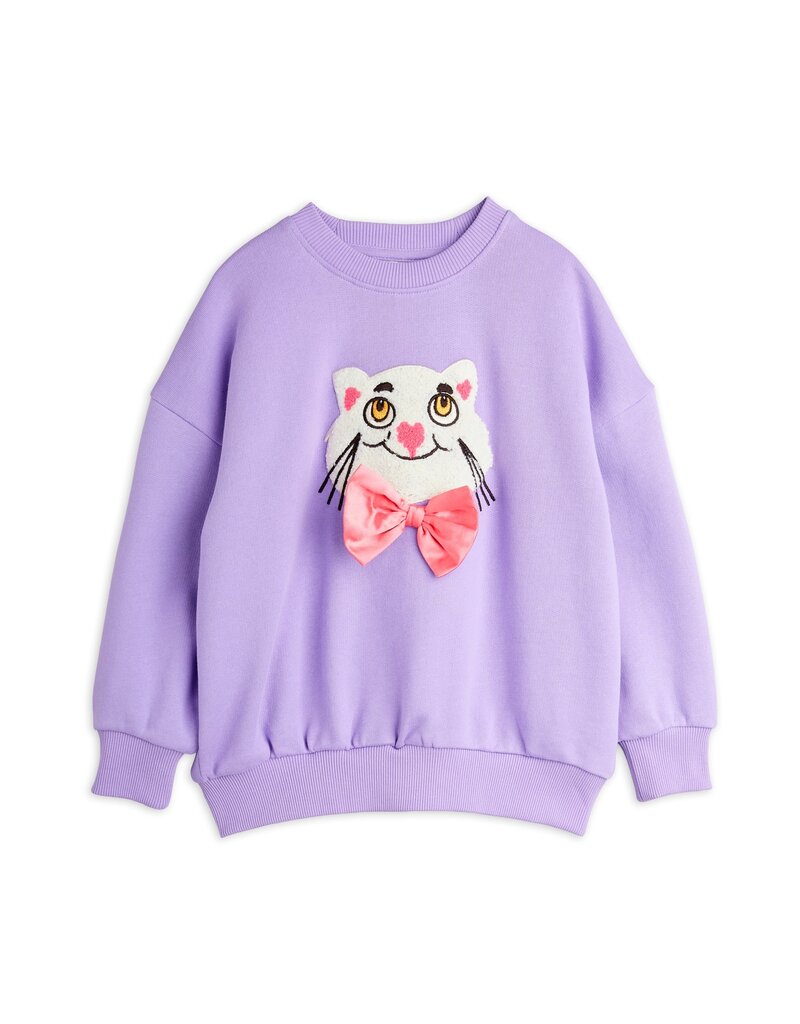 Mini Rodini Cat with bowtie chenille sweatshirt