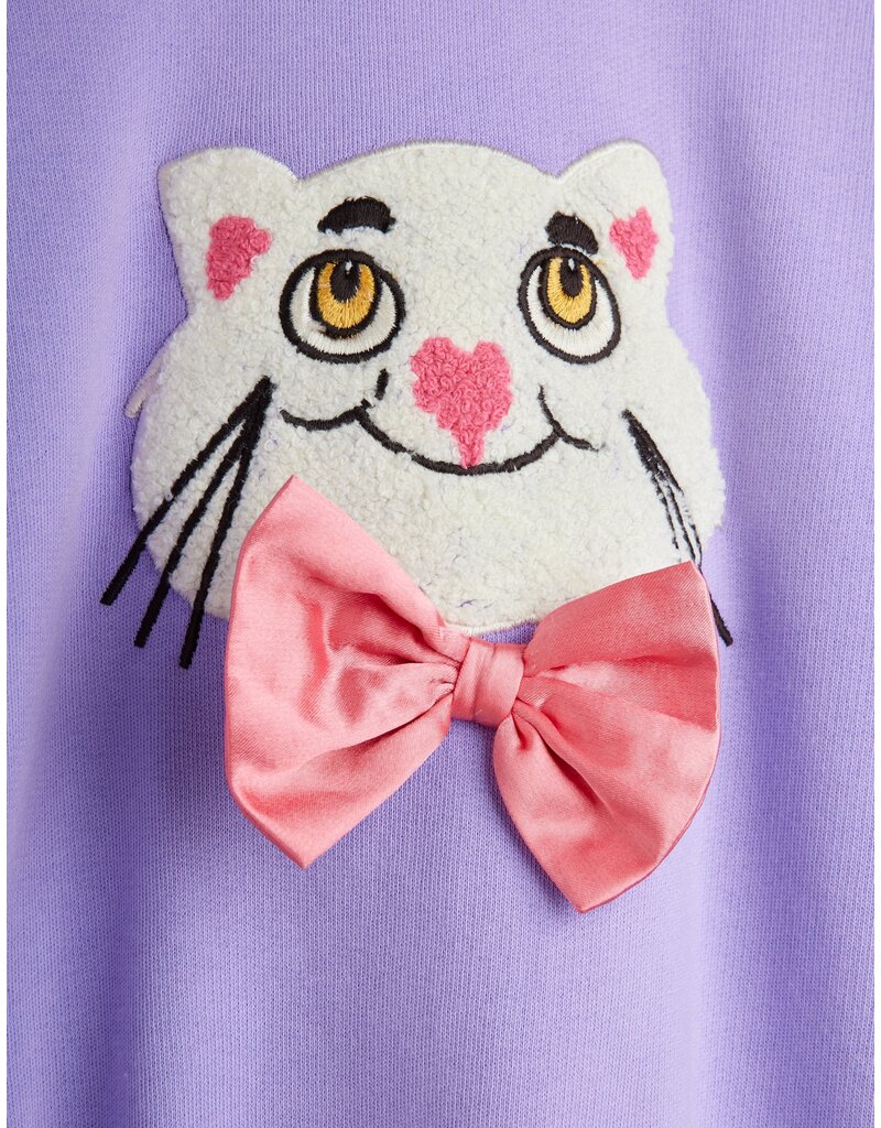 Mini Rodini Cat with bowtie chenille sweatshirt