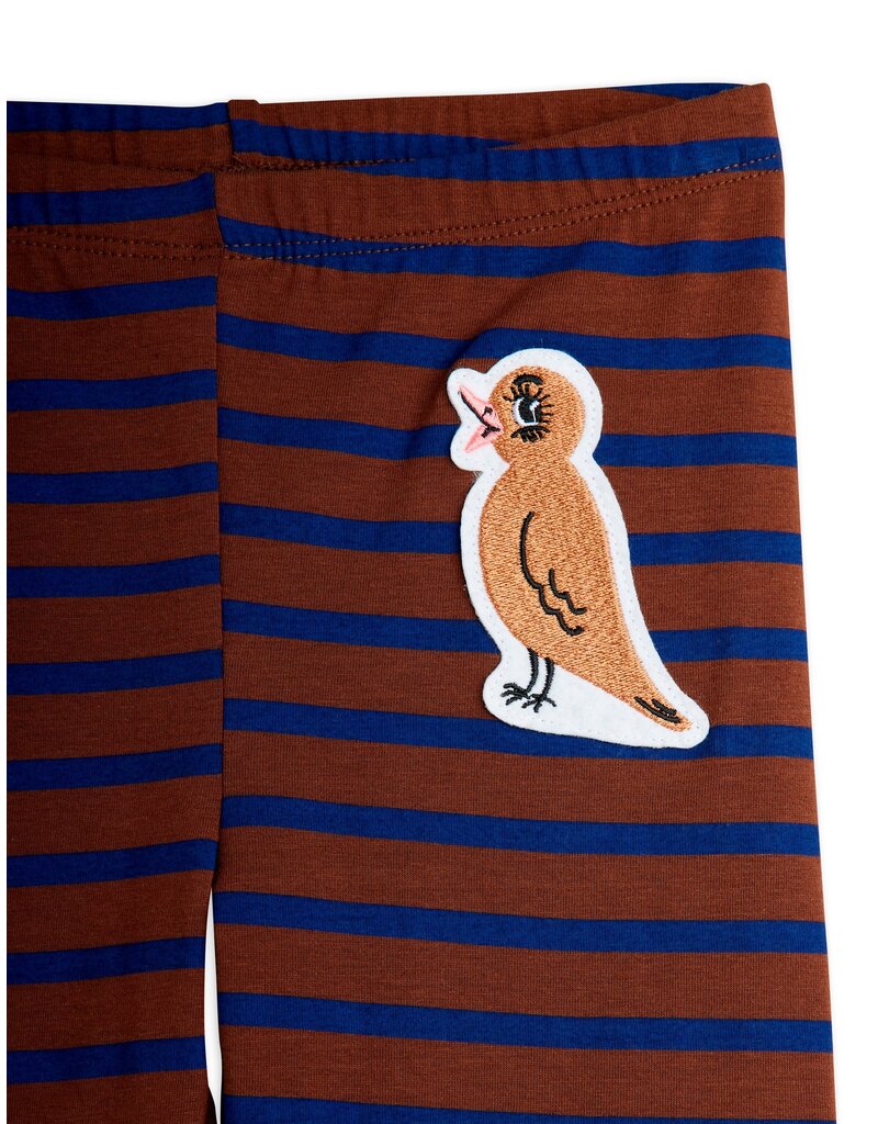 Mini Rodini Stripe bird patch leggings