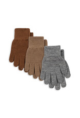 Konges Sløjd 3 Pack Filla Gloves Grey Melange / Beige / Brown