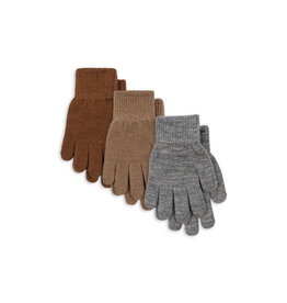 Konges Sløjd 3 Pack Filla Gloves Grey Melange / Beige / Brown