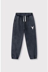 Alix the Label kids knitted bull logo pants charcoal grey