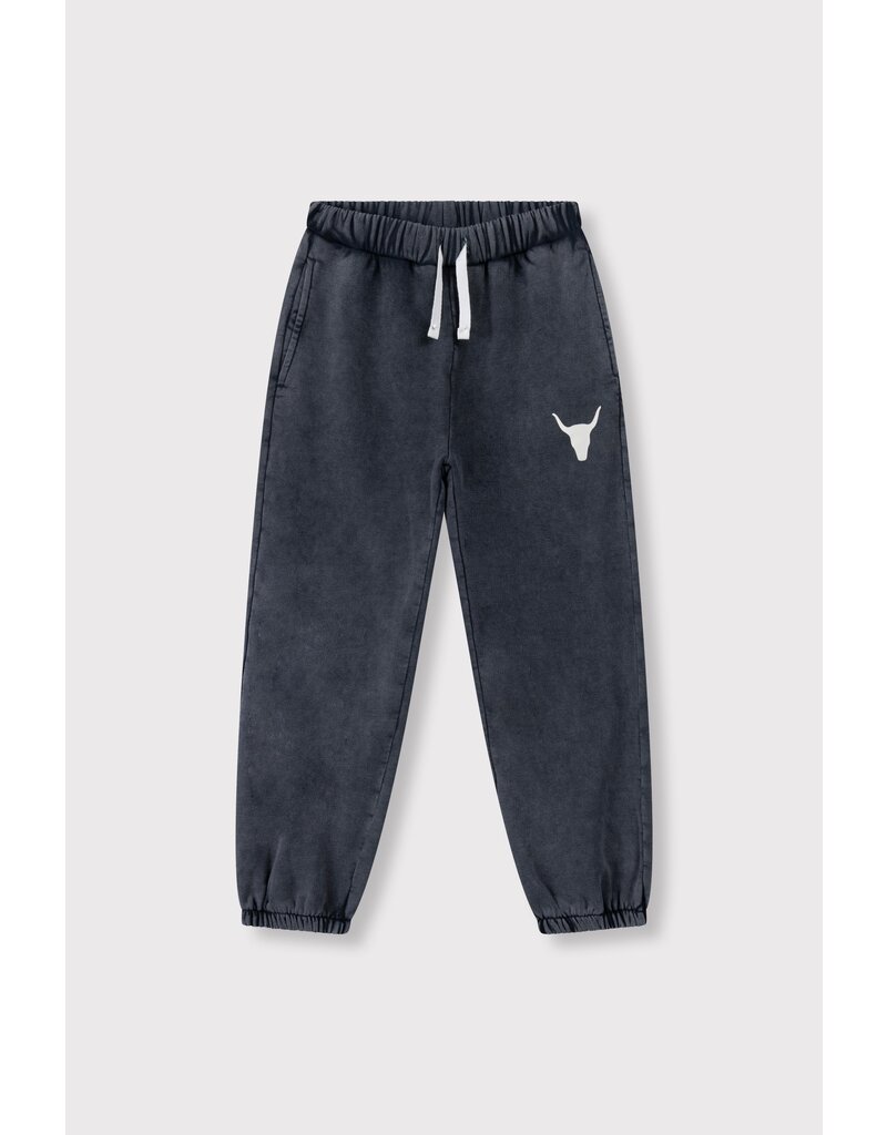 Alix the Label kids knitted bull logo pants charcoal grey