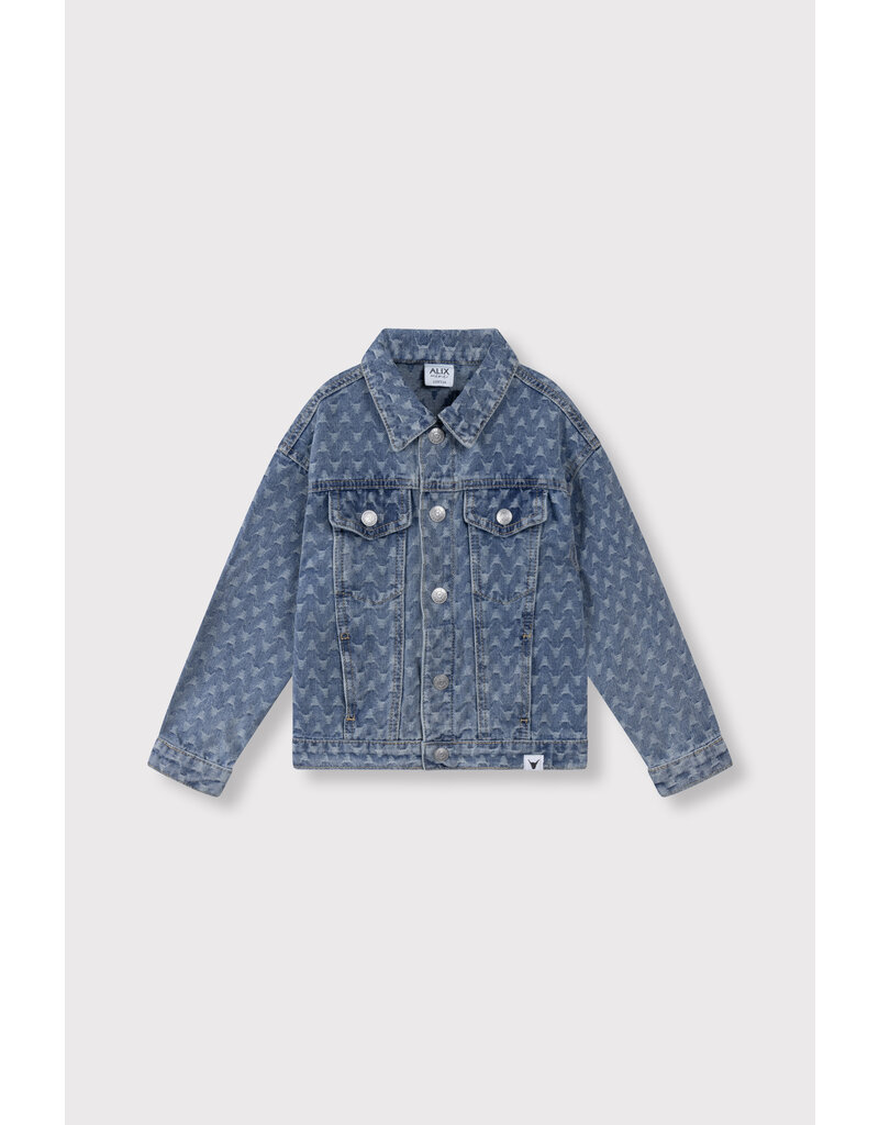Alix the Label kids woven bull denim jacket