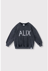 Alix the Label kids knitted alix on tour sweater charcoal grey