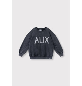 Alix the Label kids knitted alix on tour sweater charcoal grey