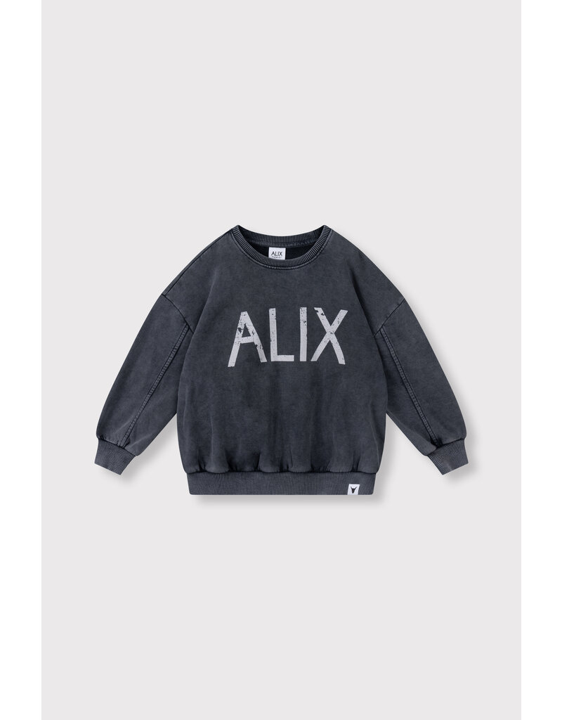 Alix the Label kids knitted alix on tour sweater charcoal grey