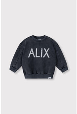 Alix the Label baby knitted alix on tour sweater charcoal grey