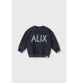 Alix the Label baby knitted alix on tour sweater charcoal grey