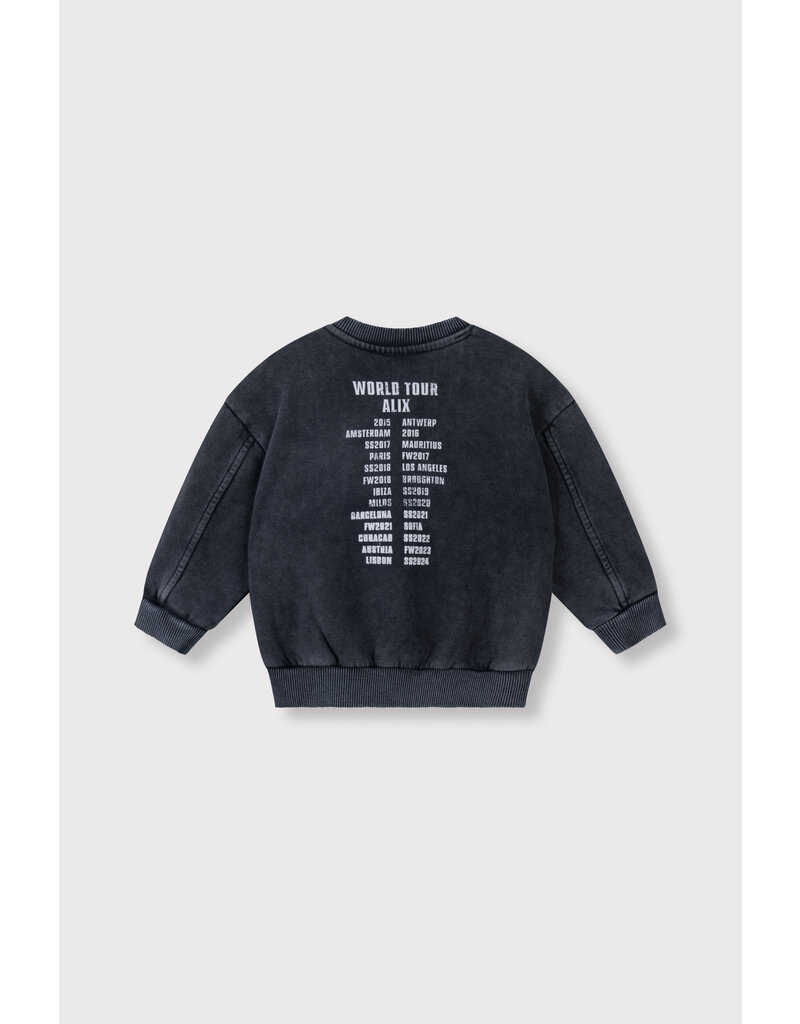 Alix the Label baby knitted alix on tour sweater charcoal grey