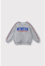 Alix the Label kids knitted text print sweater soft grey melange