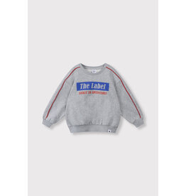 Alix the Label kids knitted text print sweater soft grey melange