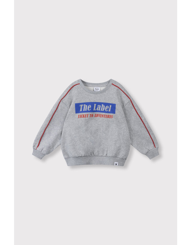 Alix the Label kids knitted text print sweater soft grey melange