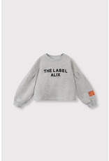 Alix the Label kids knitted strass logo sweater soft grey