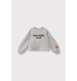 Alix the Label kids knitted strass logo sweater soft grey