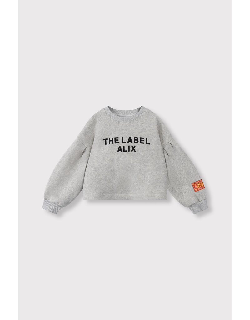 Alix the Label kids knitted strass logo sweater soft grey